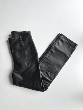 Vintage NORTH BOUND LEATHER Black Leather High Waisted Pants, Size S